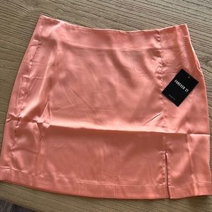 Pink Satin Mini Skirt